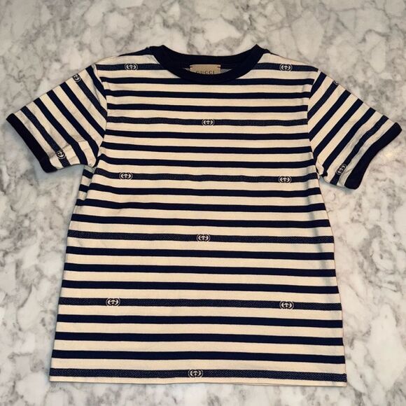 GUCCI BOYS STRIPED LOGO TSHIRT 4Y - Picture 1 of 8